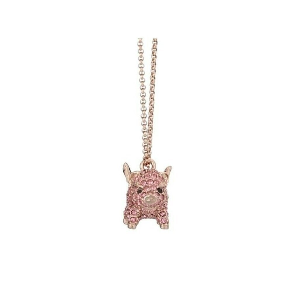 Kate Spade New York Pink Pave Pig Mini Pendant Necklace - Picture 3 of 3